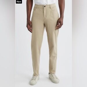 Zella Men's Khaki-Tan Slim Straight Chinos